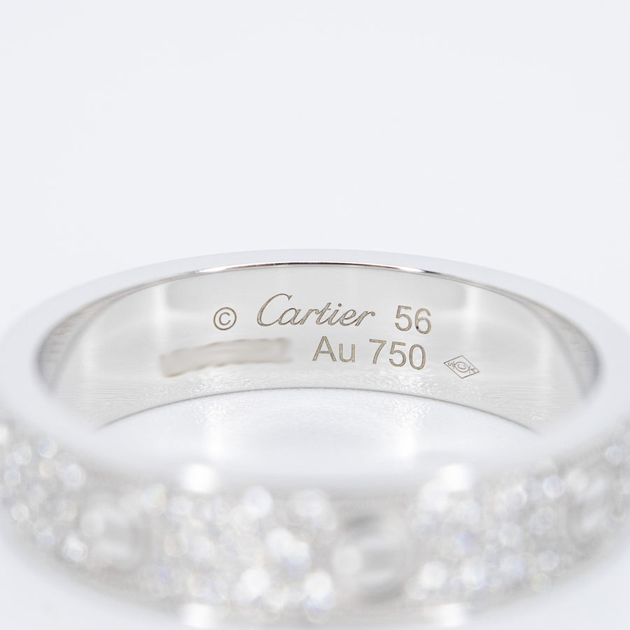 แหวน Cartier Love Band with Pave Diamonds 18K White Gold Size 56# (Used) #vrca 0817