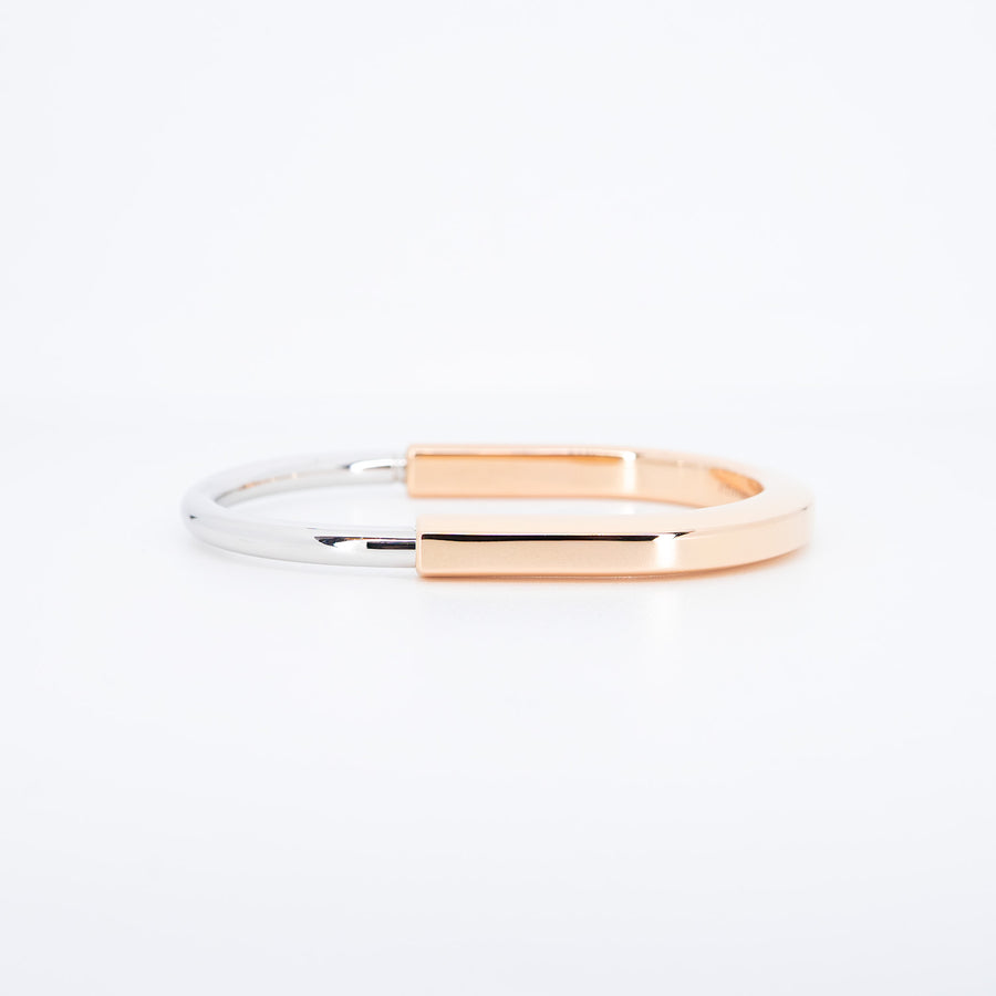 กำไล Tiffany & Co. Tiffany Lock Bangle Rose Gold & White Gold Size SM# (Used) #vrtib 6929