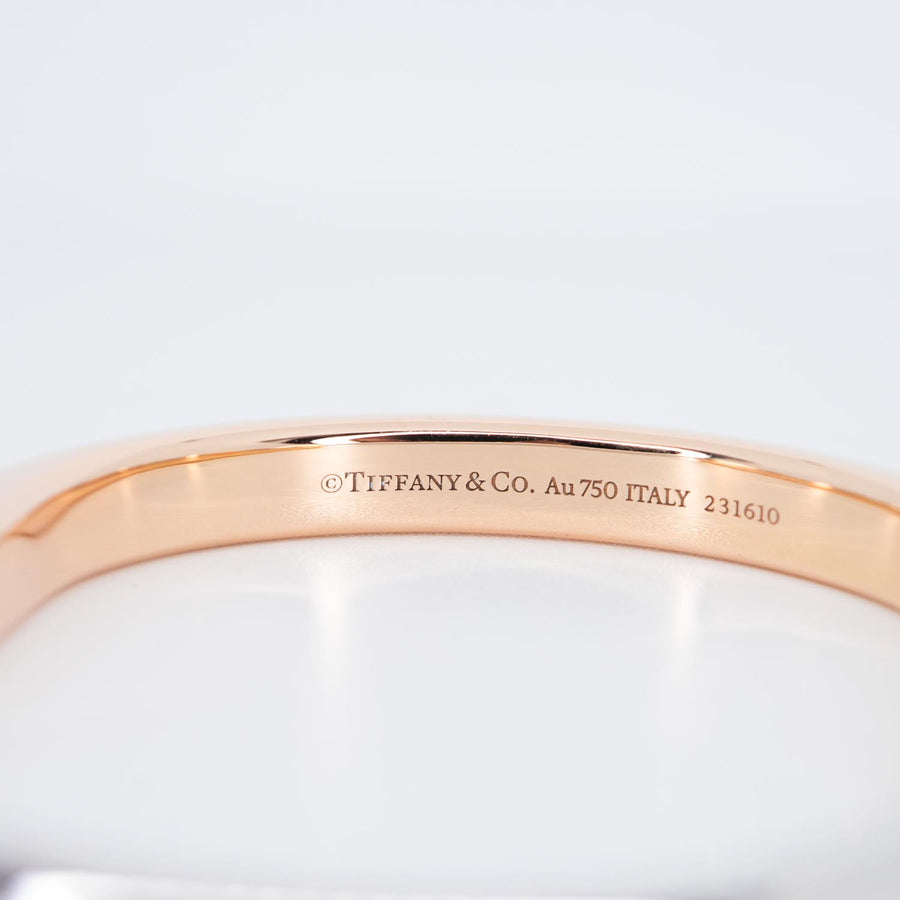 กำไล Tiffany & Co. Tiffany Lock Bangle Rose Gold & White Gold Size SM# (Used) #vrtib 6929