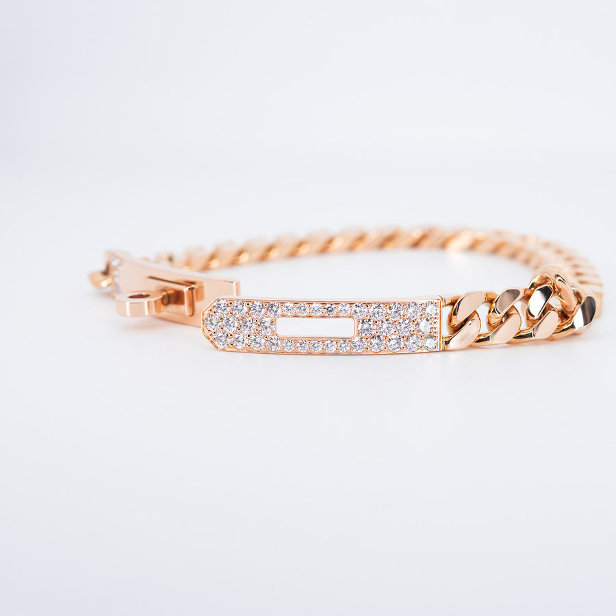 สร้อยข้อมือ Hermes Kelly bracelet Gourmette, very small model 18K Rose Gold Size ST# (Used) #vrhe 0819