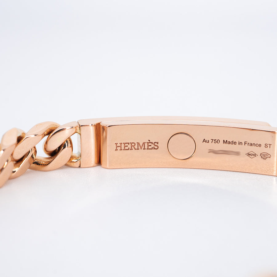 สร้อยข้อมือ Hermes Kelly bracelet Gourmette, very small model 18K Rose Gold Size ST# (Used) #vrhe 0819