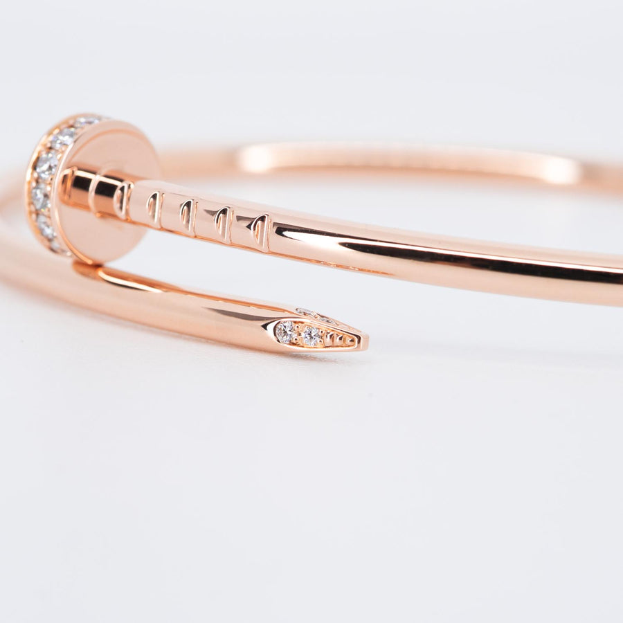 กำไล Cartier Juste Un Clou Bracelet with Diamonds 18K Rose Gold Size 16# (Used) #vrcab 6923