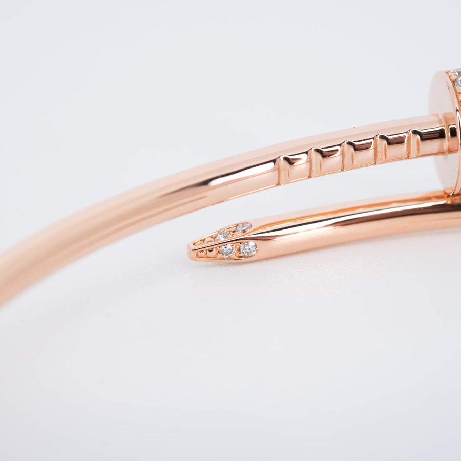 กำไล Cartier Juste Un Clou Bracelet with Diamonds 18K Rose Gold Size 16# (Used) #vrcab 6923