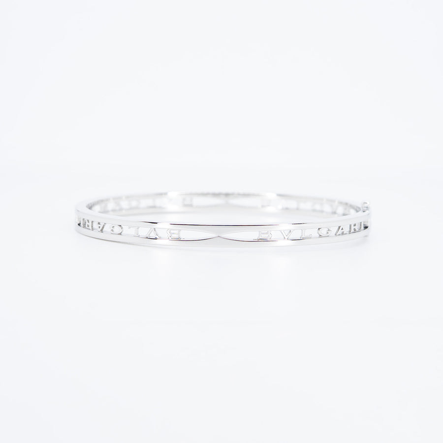 กำไล Bvlgari B.zero1 Bracelet with openwork logo spiral 18K White Gold Size M# (Used) #vrbvbimt 6931