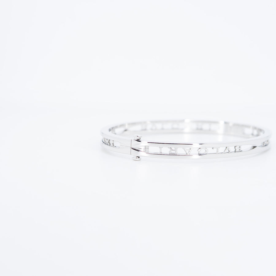 กำไล Bvlgari B.zero1 Bracelet with openwork logo spiral 18K White Gold Size M# (Used) #vrbvbimt 6931