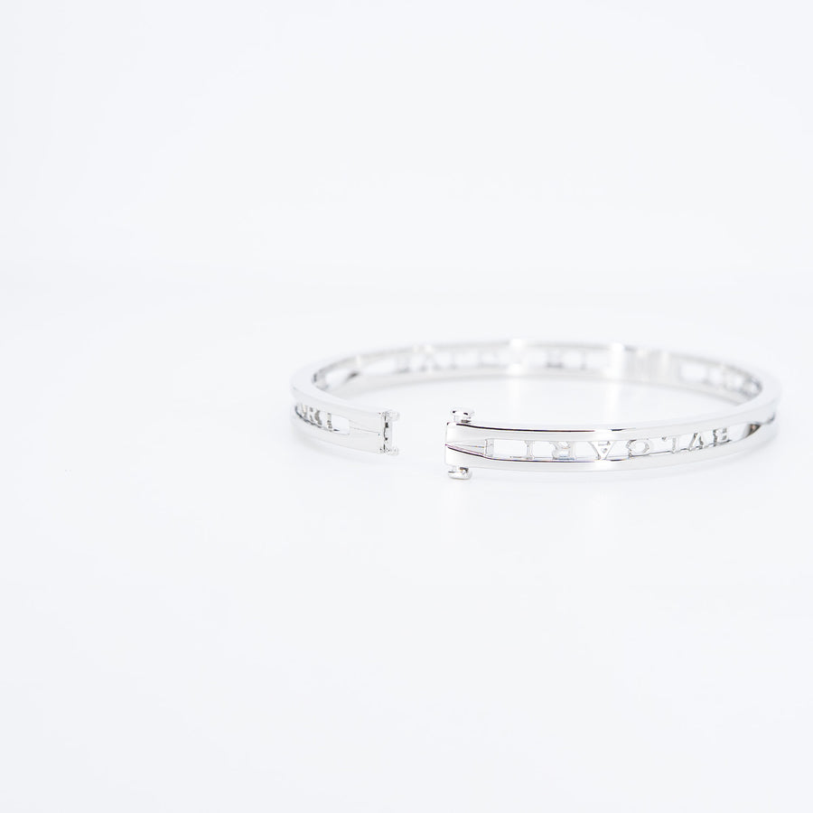 กำไล Bvlgari B.zero1 Bracelet with openwork logo spiral 18K White Gold Size M# (Used) #vrbvbimt 6931