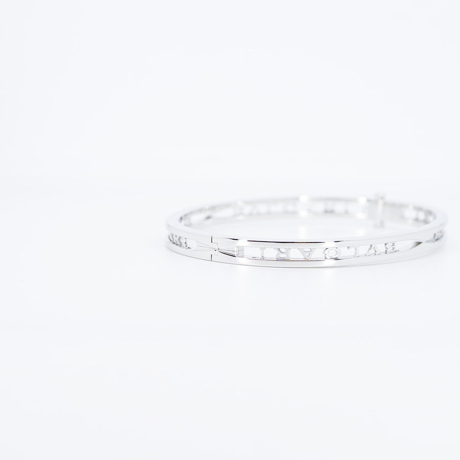 กำไล Bvlgari B.zero1 Bracelet with openwork logo spiral 18K White Gold Size M# (Used) #vrbvbimt 6931