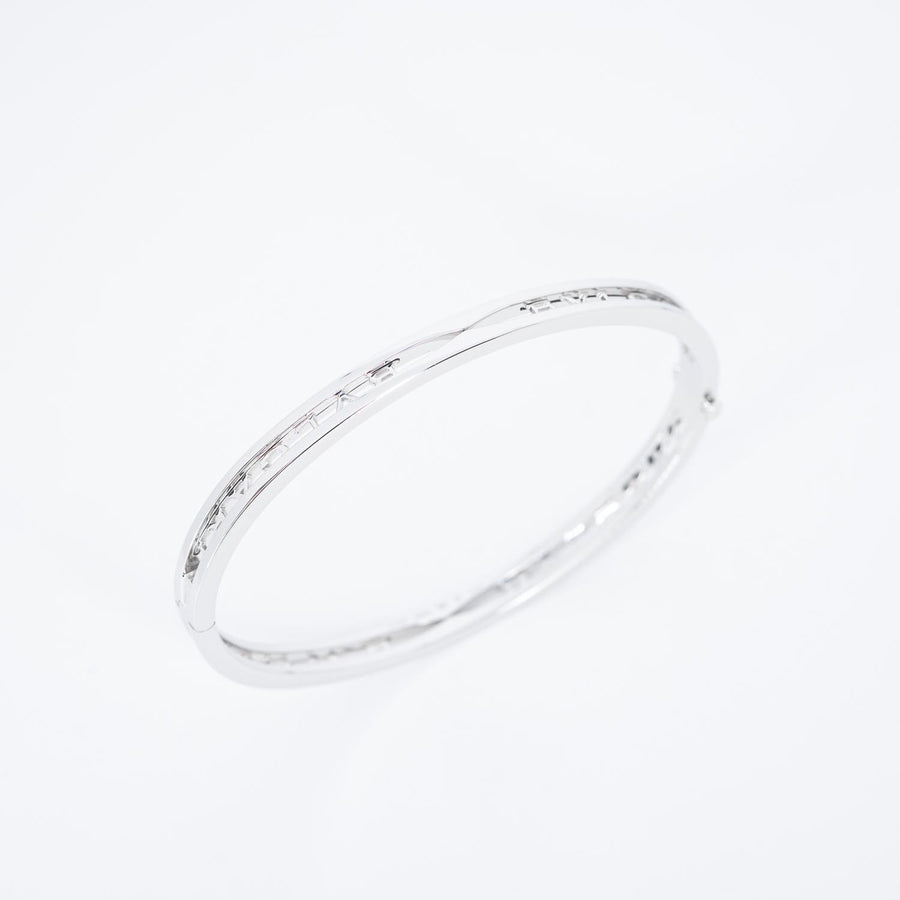 กำไล Bvlgari B.zero1 Bracelet with openwork logo spiral 18K White Gold Size M# (Used) #vrbvbimt 6931