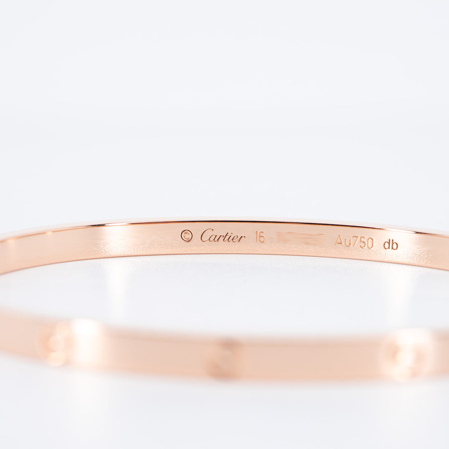 กำไล Cartier Love Bracelet SM 18K Rose Gold Size 16# (Used) #vrca 0824