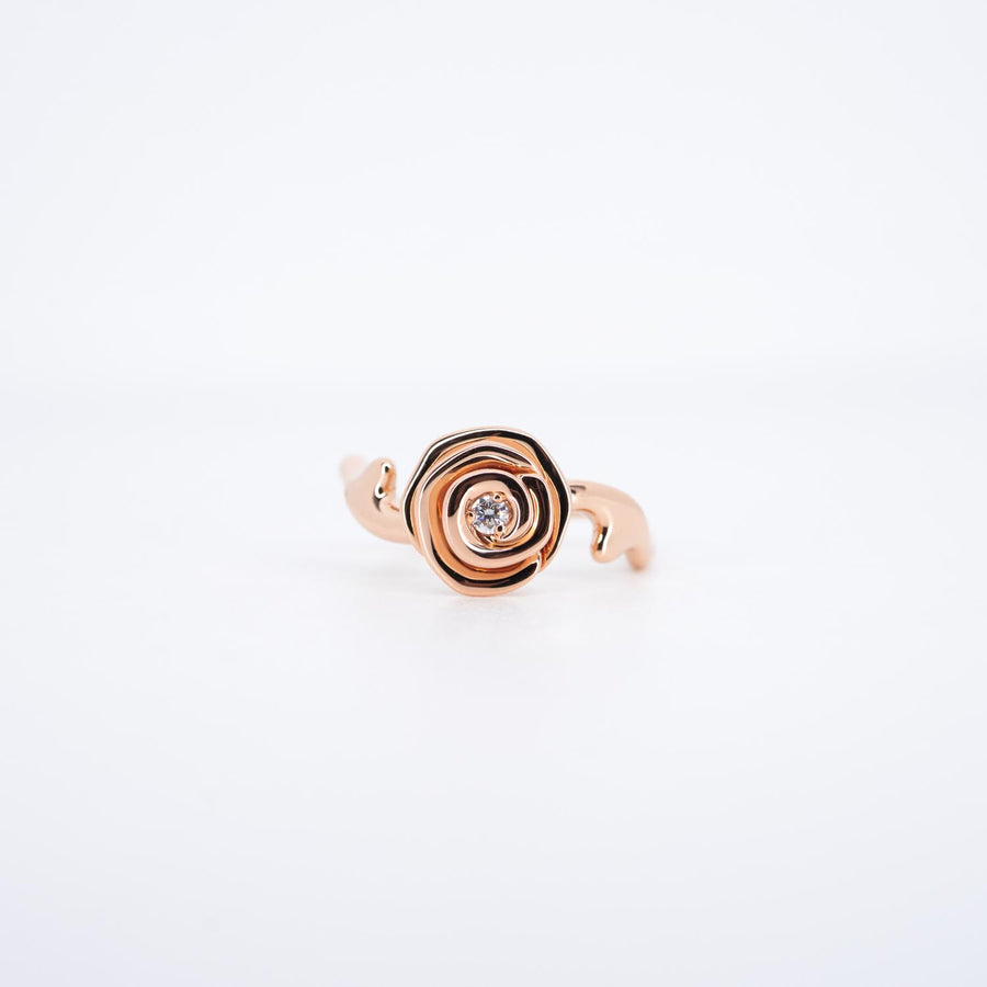 **hold k.aom**แหวน Dior Small Rose Dior Couture Ring 18K Rose Gold Size 50# (Used) #vrdi 0825