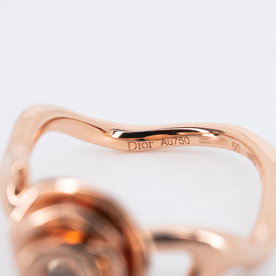 **hold k.aom**แหวน Dior Small Rose Dior Couture Ring 18K Rose Gold Size 50# (Used) #vrdi 0825