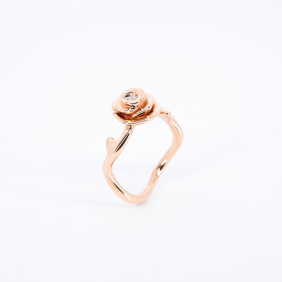 **hold k.aom**แหวน Dior Small Rose Dior Couture Ring 18K Rose Gold Size 50# (Used) #vrdi 0825