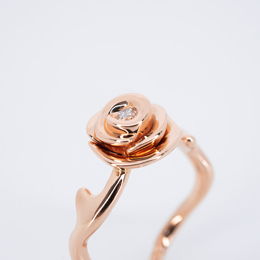 **hold k.aom**แหวน Dior Small Rose Dior Couture Ring 18K Rose Gold Size 50# (Used) #vrdi 0825