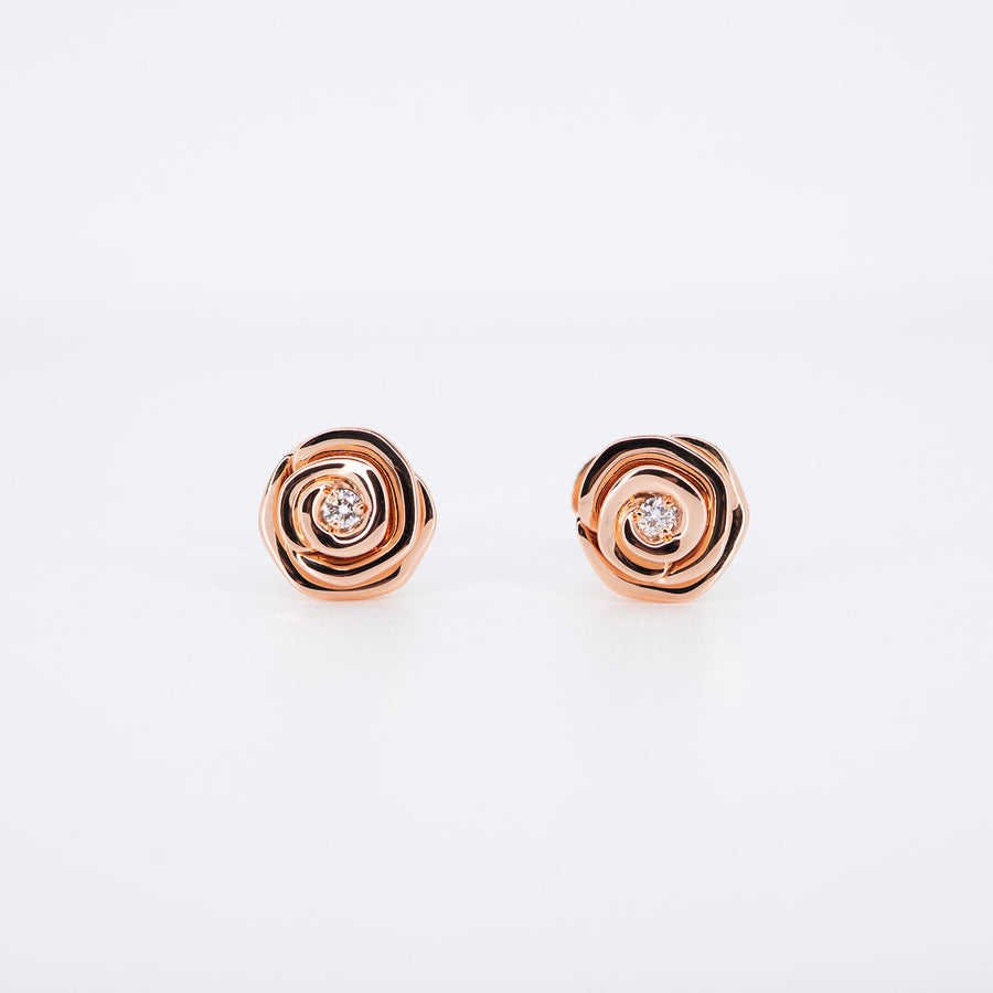 **hold k.aom** ต่างหู Dior Small Rose Dior Couture Earrings 18K Rose Gold (Used) #vrdi 0826