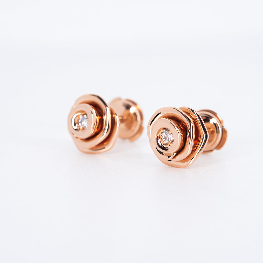 **hold k.aom** ต่างหู Dior Small Rose Dior Couture Earrings 18K Rose Gold (Used) #vrdi 0826