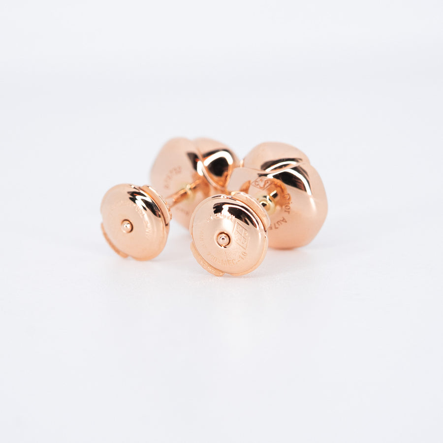 **hold k.aom** ต่างหู Dior Small Rose Dior Couture Earrings 18K Rose Gold (Used) #vrdi 0826