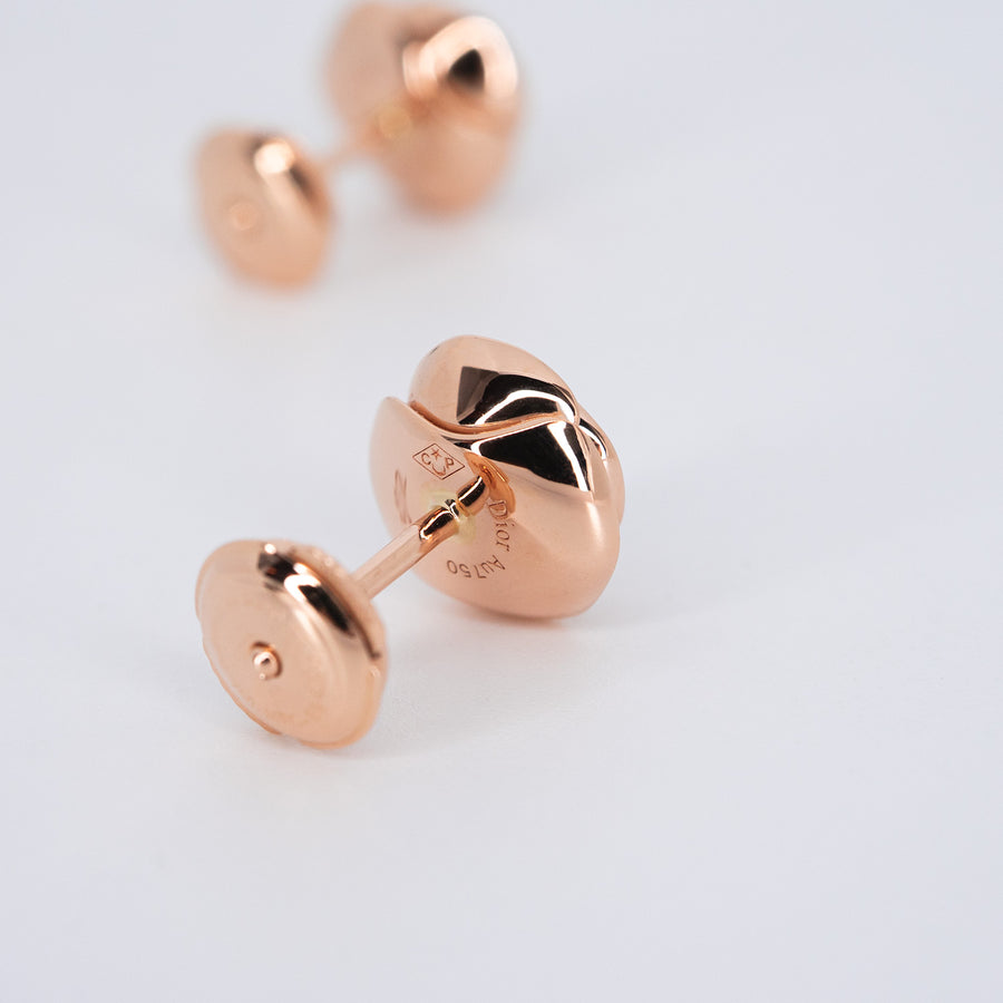 **hold k.aom** ต่างหู Dior Small Rose Dior Couture Earrings 18K Rose Gold (Used) #vrdi 0826