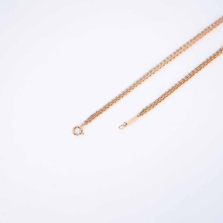 สร้อยและจี้ Tiffany & Co. Tiffany HardWear Large Double Link Pendant with Pave Diamonds 18K Rose Gold Size 40cm.# (Used) #vrti 0827