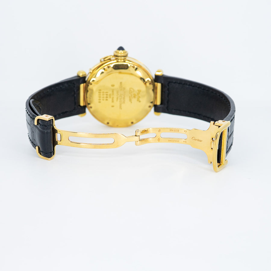นาฬิกา Cartier Vintage Pasha de Cartier Grille watch, 38mm, Automatic 18K Yellow Gold Size 38mm.# (Used) #vrca 0830