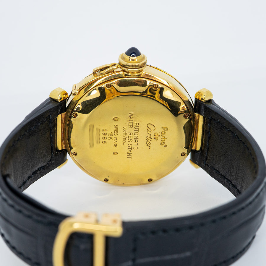 นาฬิกา Cartier Vintage Pasha de Cartier Grille watch, 38mm, Automatic 18K Yellow Gold Size 38mm.# (Used) #vrca 0830