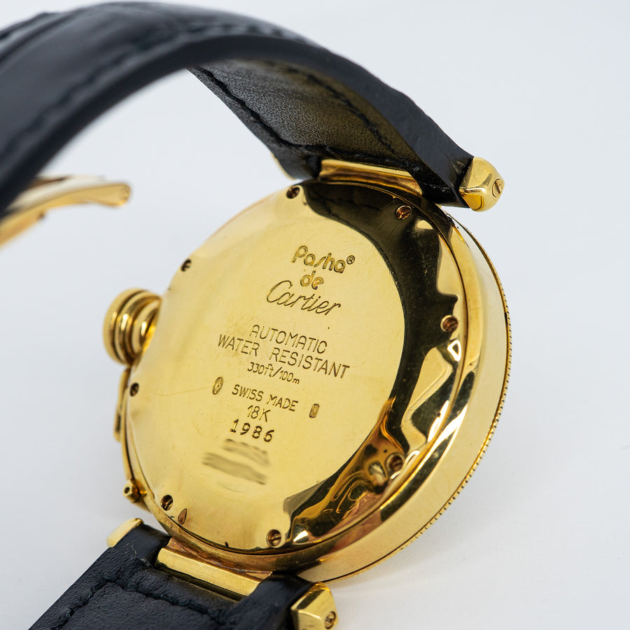 นาฬิกา Cartier Vintage Pasha de Cartier Grille watch, 38mm, Automatic 18K Yellow Gold Size 38mm.# (Used) #vrca 0830
