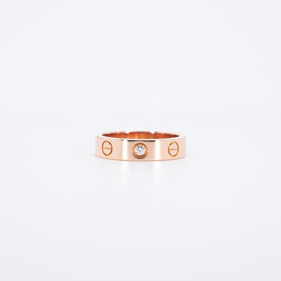 แหวน Cartier Love band 1Diamond 18K Rose Gold Size 47# (Used) #vrcarim 6972