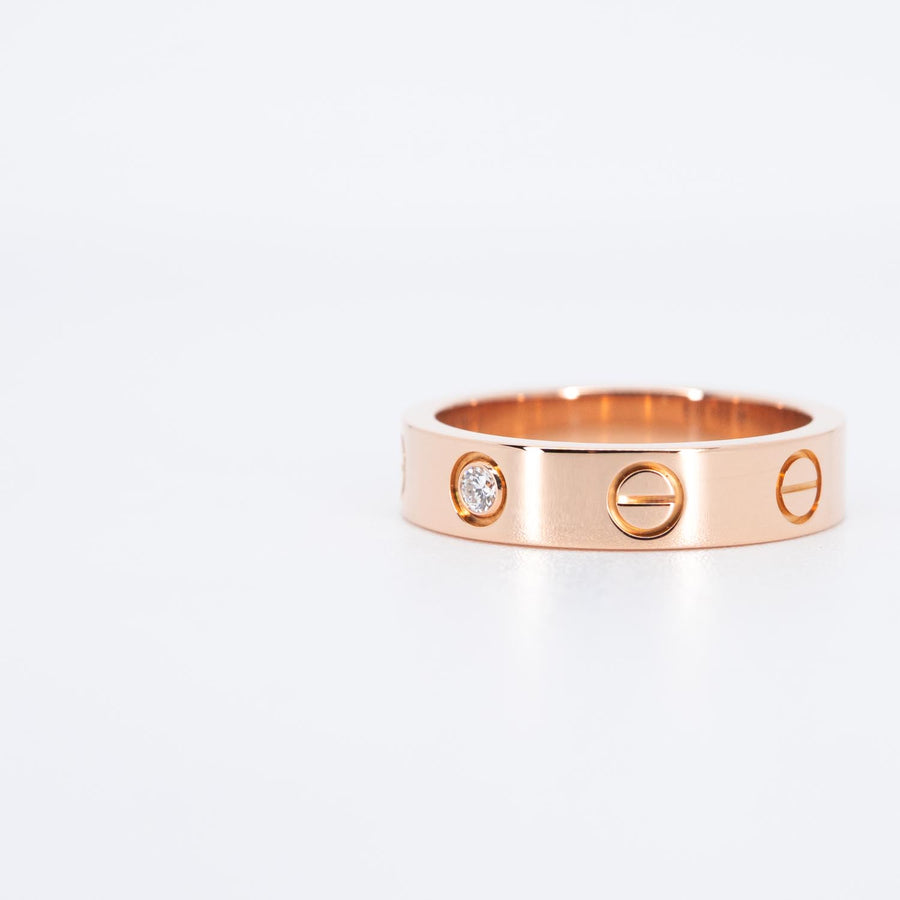 แหวน Cartier Love band 1Diamond 18K Rose Gold Size 47# (Used) #vrcarim 6972