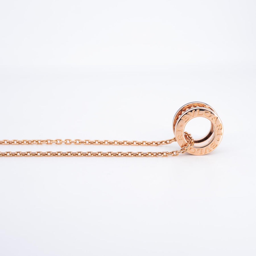 สร้อยและจี้ Bvlgari B.zero1 Rock pendant necklace with studs and black ceramic inserts 18K Rose Gold Size 39/42.5/46cm.# (Used) #vrbvnl 7008