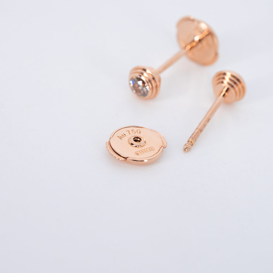 ต่างหู Cartier D'Amour stud earrings, 2 diamonds, small model 18K Rose Gold (Used) #vrcaeim 6967
