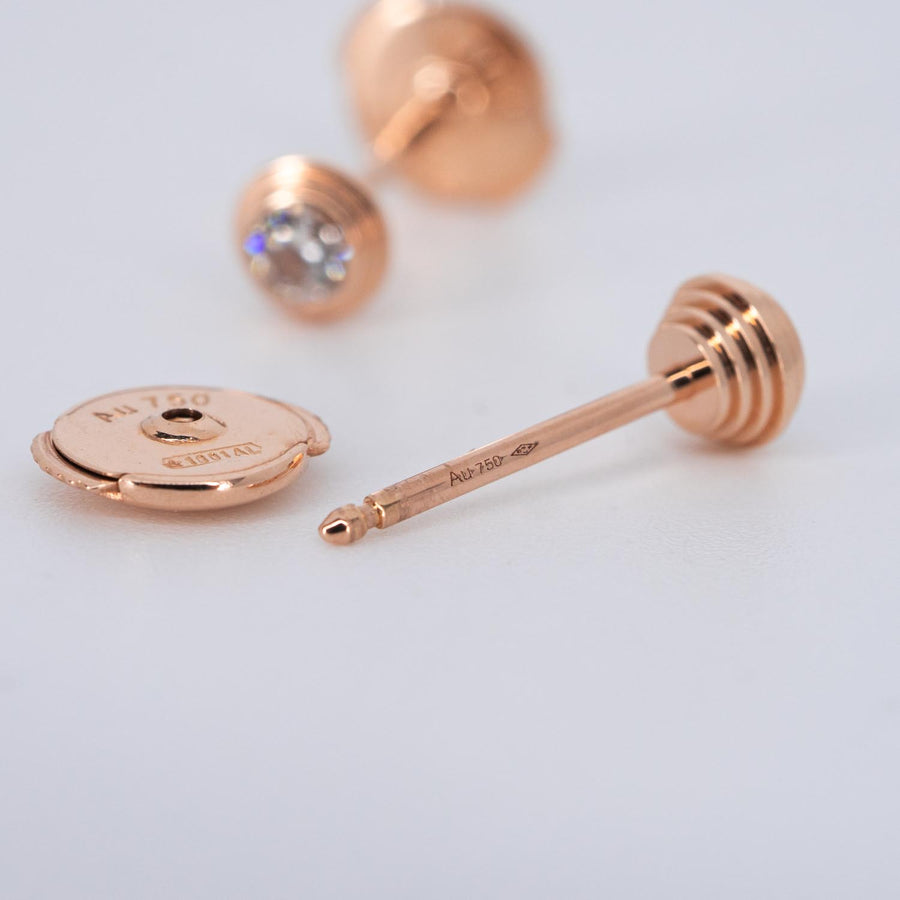 ต่างหู Cartier D'Amour stud earrings, 2 diamonds, small model 18K Rose Gold (Used) #vrcaeim 6967