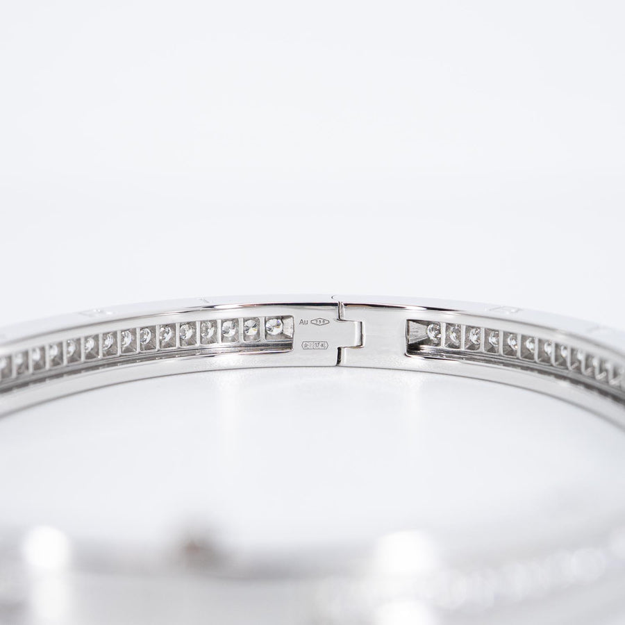 กำไล Bvlgari B.zero1 Bracelet Set with Pavé Diamonds on The Spiral 18K White Gold Size M# (Used) #vrbvb 7007