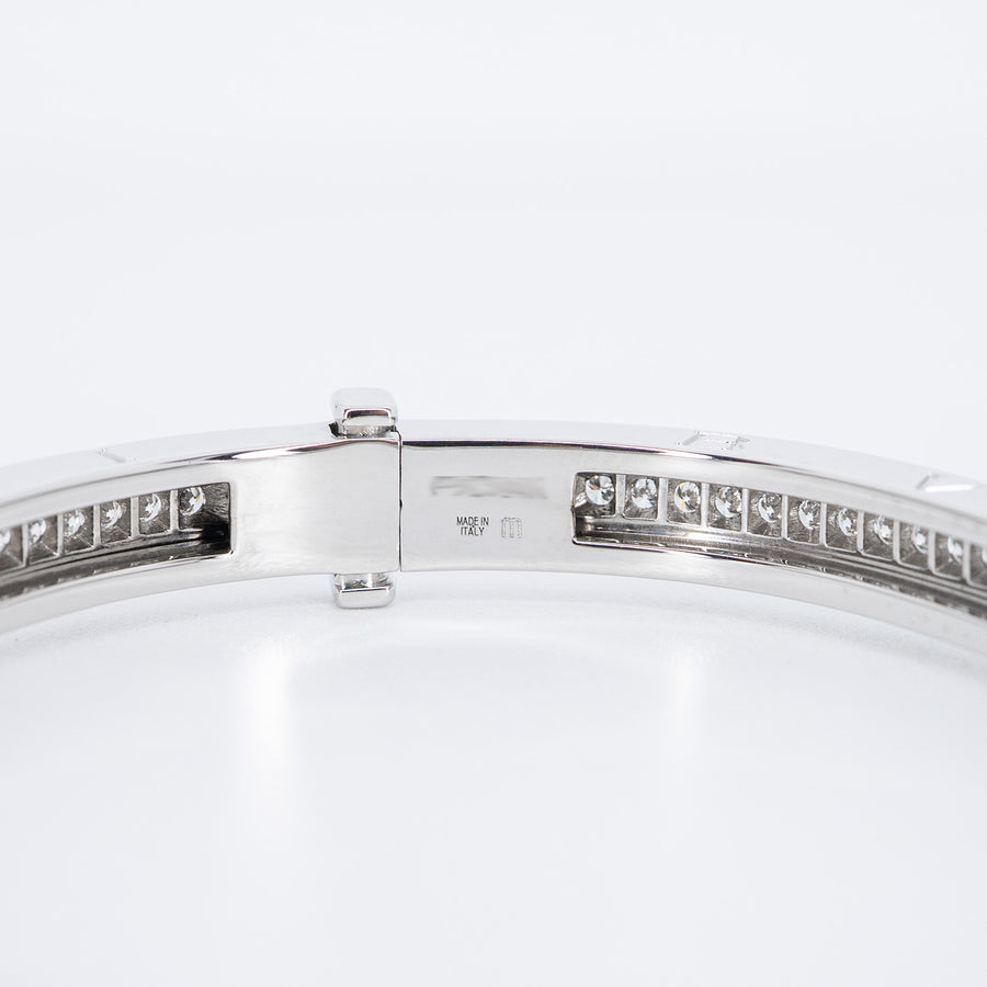 กำไล Bvlgari B.zero1 Bracelet Set with Pavé Diamonds on The Spiral 18K White Gold Size M# (Used) #vrbvb 7007