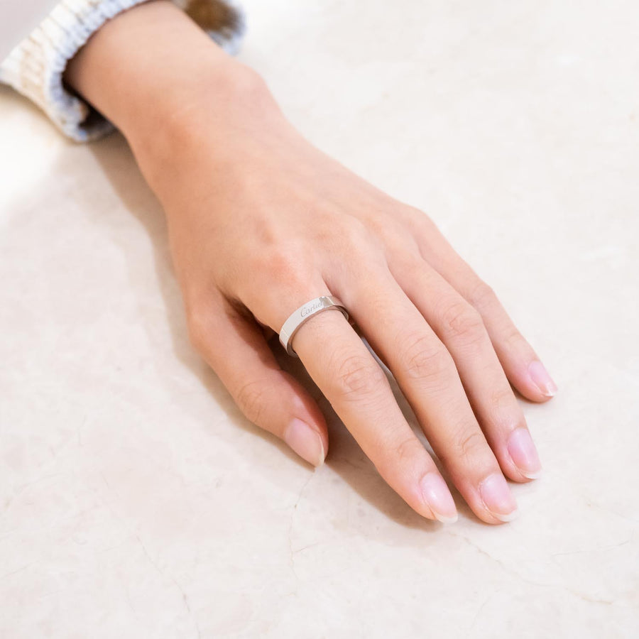 แหวน Cartier C de Cartier Band 4mm Platinum950 Size 60# (Used) #vrcarim 6978