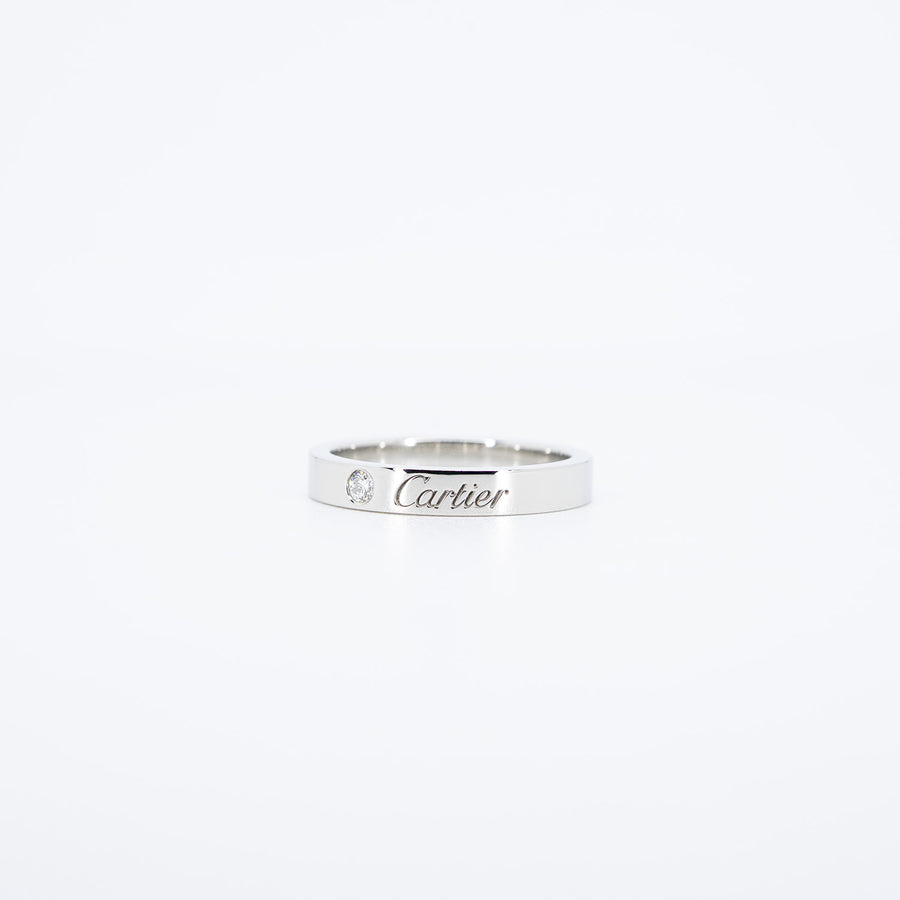 แหวน Cartier C de Cartier Band with Diamond Platinum950 Size 50# (Used) #vrcarim 6979