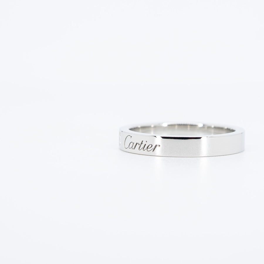 แหวน Cartier C de Cartier Band with Diamond Platinum950 Size 50# (Used) #vrcarim 6979