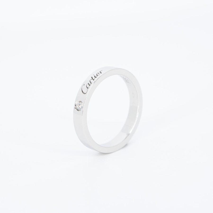 แหวน Cartier C de Cartier Band with Diamond Platinum950 Size 50# (Used) #vrcarim 6979