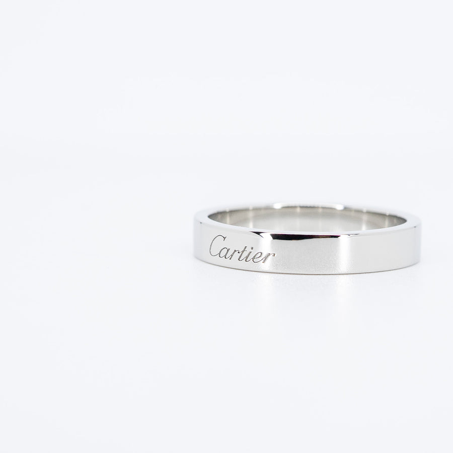 แหวน Cartier C de Cartier Band 4mm Platinum950 Size 60# (Used) #vrcarim 6978