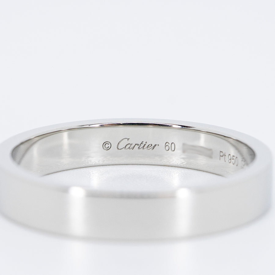 แหวน Cartier C de Cartier Band 4mm Platinum950 Size 60# (Used) #vrcarim 6978
