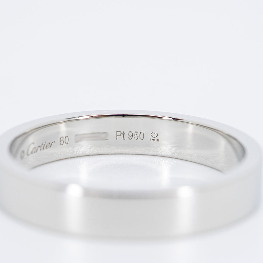 แหวน Cartier C de Cartier Band 4mm Platinum950 Size 60# (Used) #vrcarim 6978