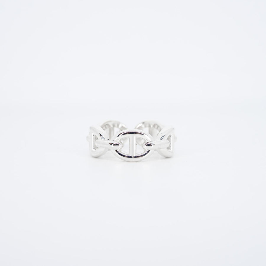 แหวน Hermes Chaine d'ancre Enchainee ring, small model Silver925 Size 50# (Used) #vrhe 0839