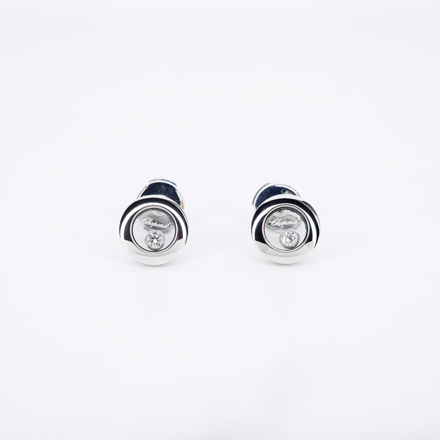 ต่างหู Chopard Happy Diamonds Icons Earrings 18K White Gold (Used) #vrcho 0840