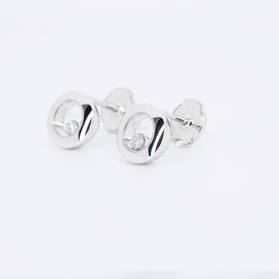 ต่างหู Chopard Happy Diamonds Icons Earrings 18K White Gold (Used) #vrcho 0840