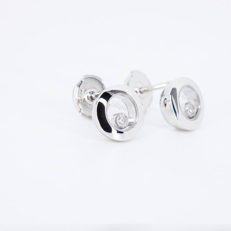 ต่างหู Chopard Happy Diamonds Icons Earrings 18K White Gold (Used) #vrcho 0840