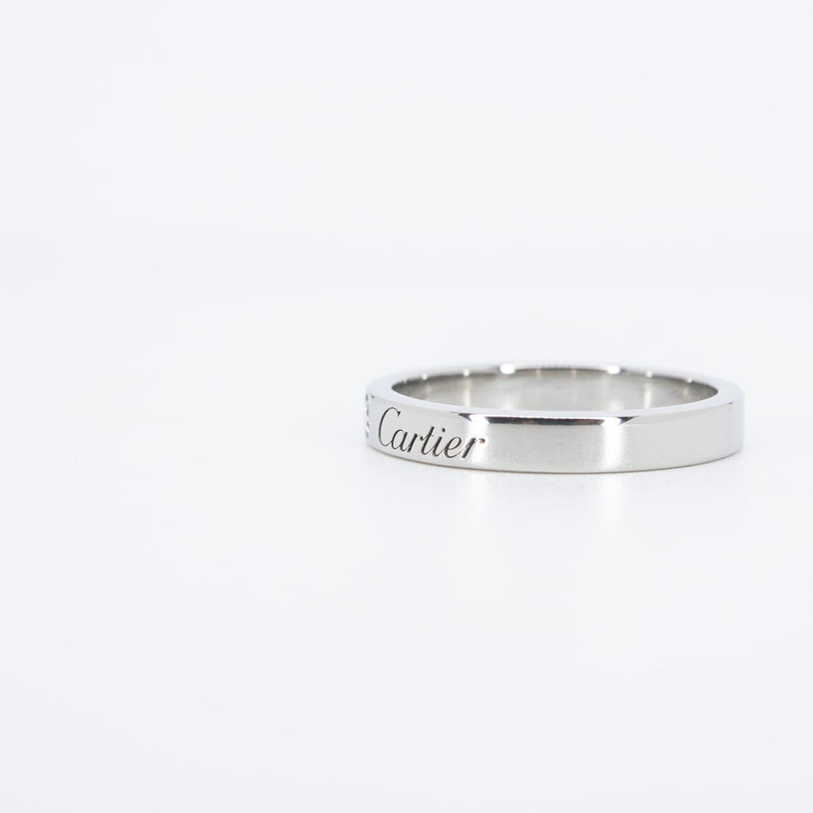 แหวน Cartier C de Cartier Band with Diamond Platinum950 Size 53# (Used) #vrcarim 6975