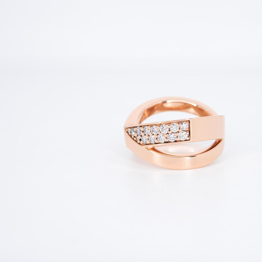 แหวน Tiffany & Co. Atlas X Wide Ring with Diamonds 18K Rose Gold Size 52# (Used) #vrti 0864