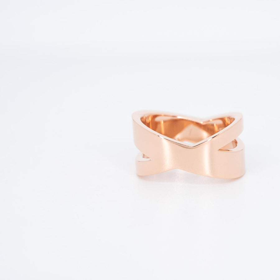 แหวน Tiffany & Co. Atlas X Wide Ring with Diamonds 18K Rose Gold Size 52# (Used) #vrti 0864