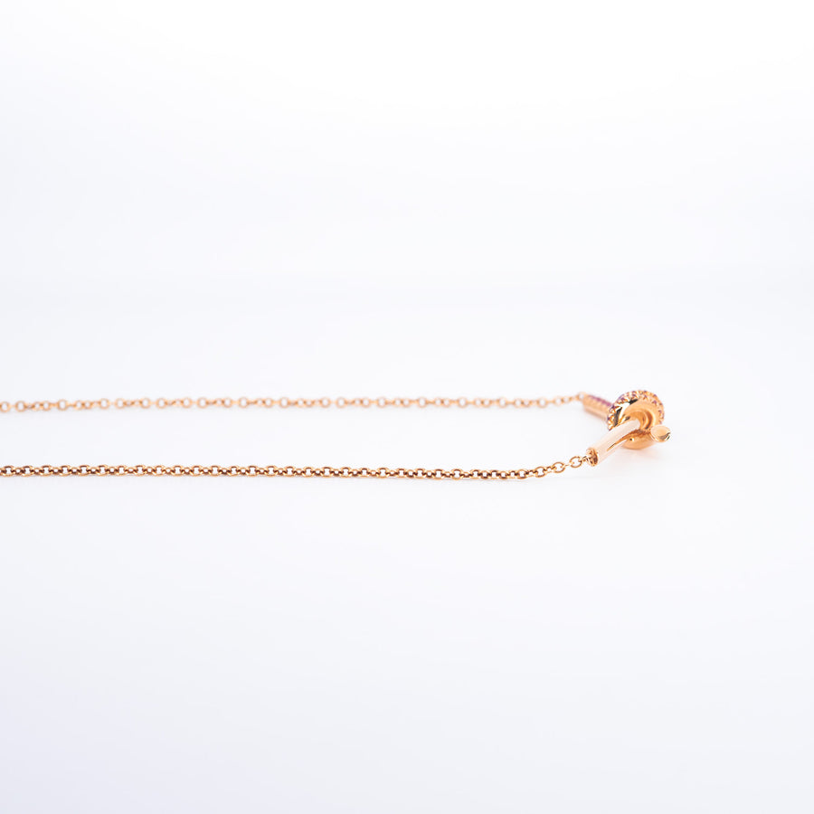 สร้อยและจี้ Tiffany & Co. Tiffany Knot Pendant with Pink Sapphires 18K Rose Gold Size 38-43cm.# (Used) #vrti 0861
