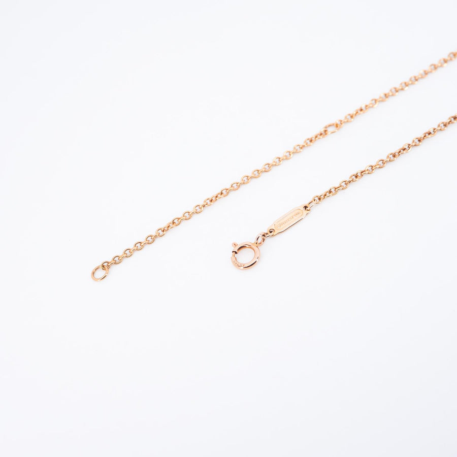 สร้อยและจี้ Tiffany & Co. Tiffany Knot Pendant with Pink Sapphires 18K Rose Gold Size 38-43cm.# (Used) #vrti 0861