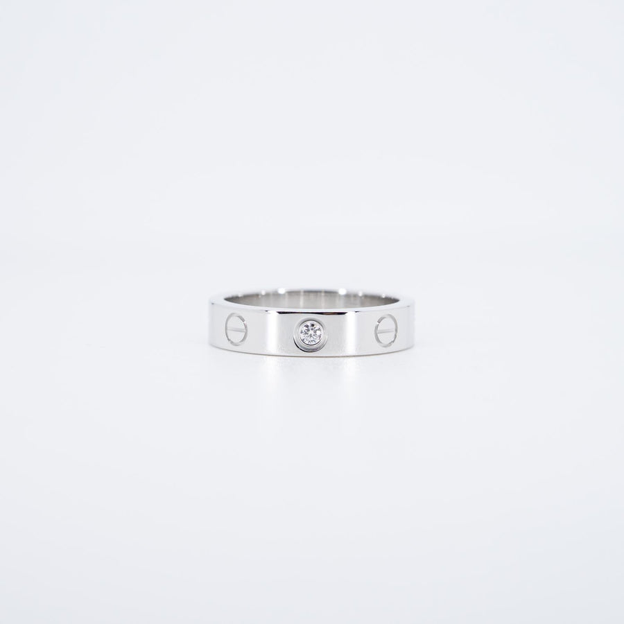 แหวน Cartier Love band 1Diamond 18K White Gold Size 49# (Used) #vrcar 7044