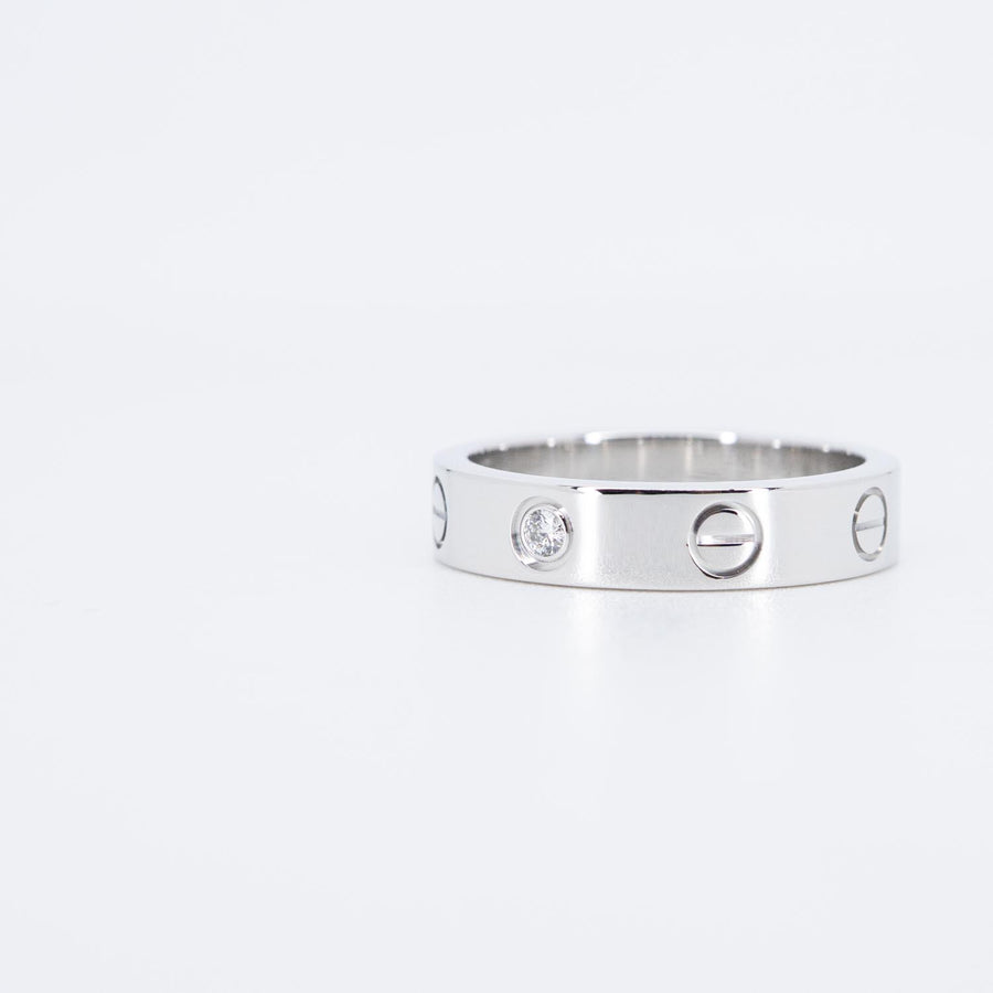 แหวน Cartier Love band 1Diamond 18K White Gold Size 49# (Used) #vrcar 7044